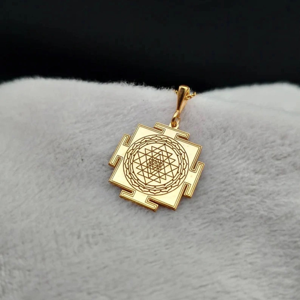 925 Pure Silver Sriyantra Sacred Geometry Necklace