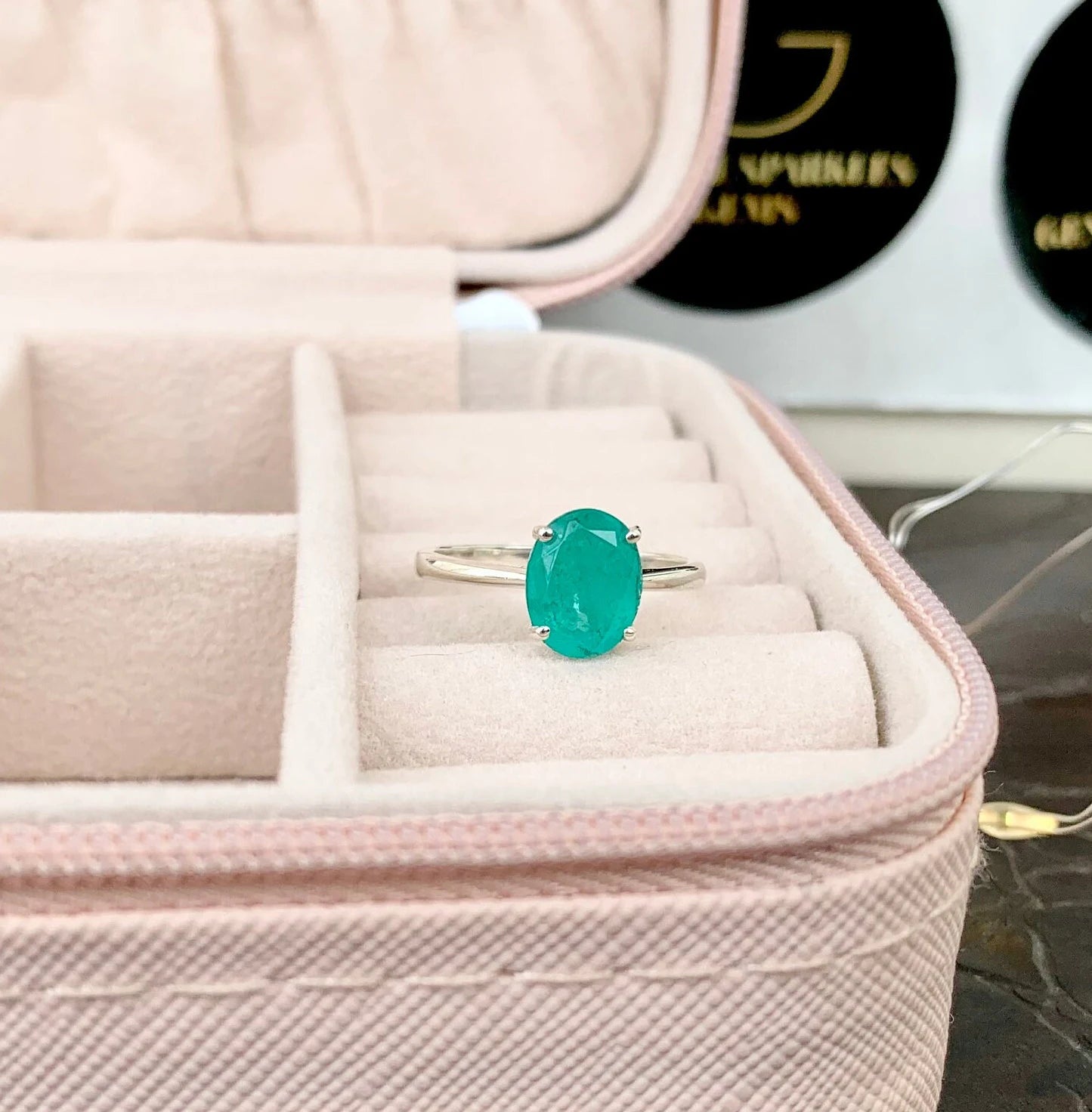 925 Pure Silver Natural Green Quartz Solitaire Ring