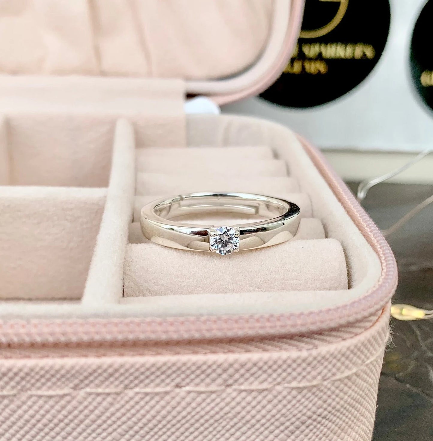 925 Pure Silver Personalized Engraved Solitaire Ring for Men - Adjustable