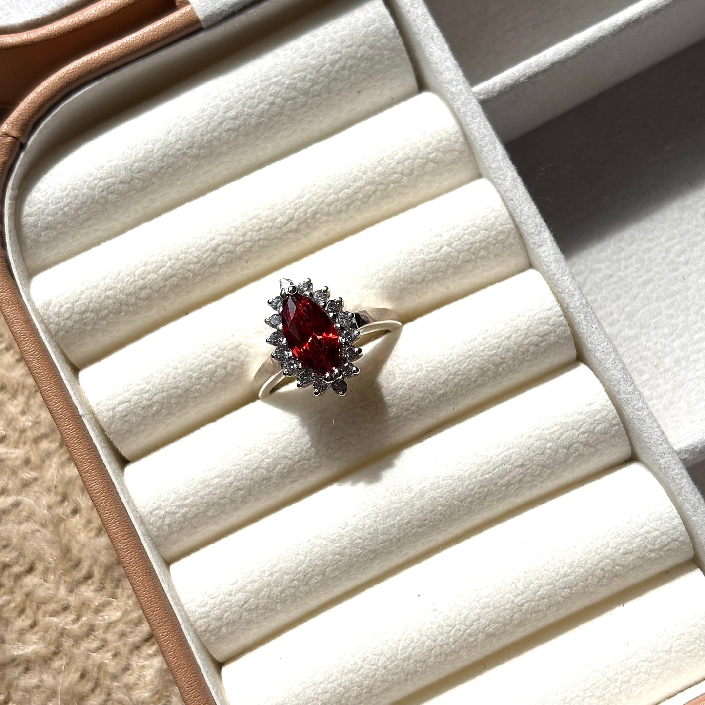 925 Pure Silver Zircon Marquise Cut Ring