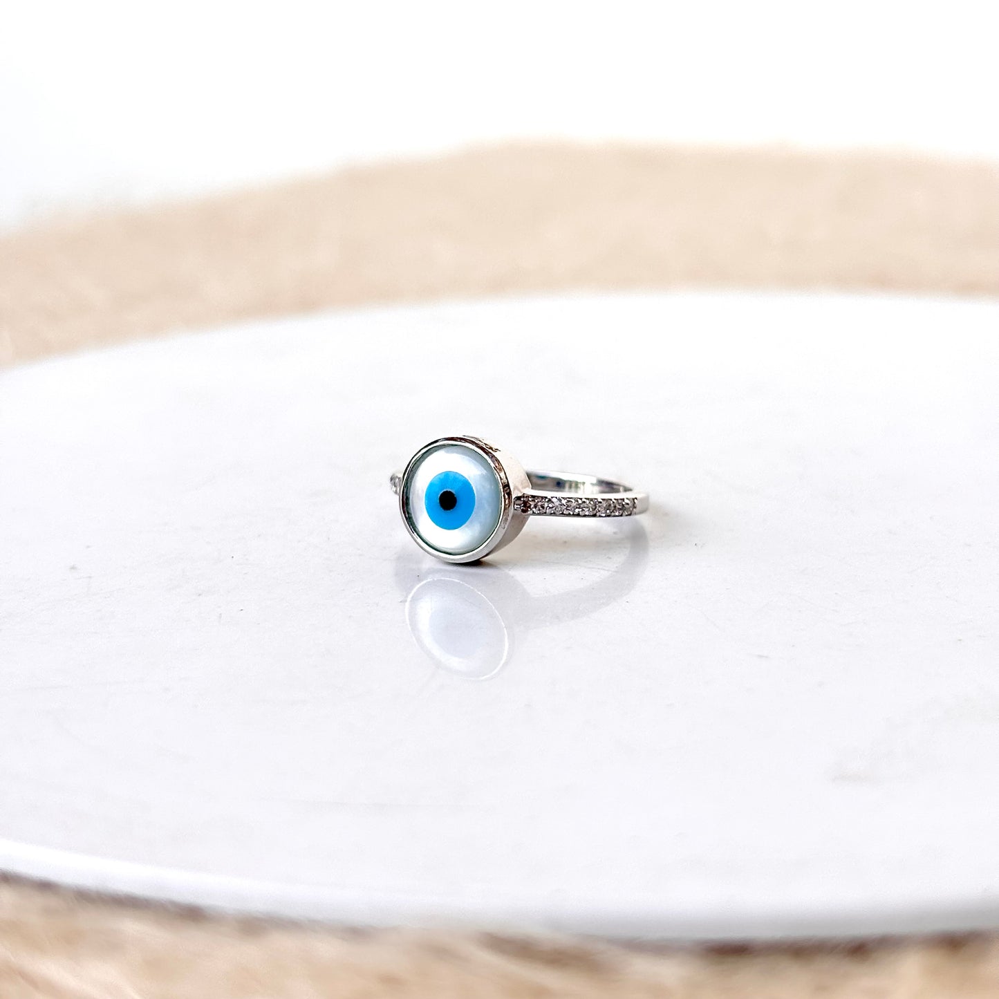 925 Pure Silver Evil Eye Ring