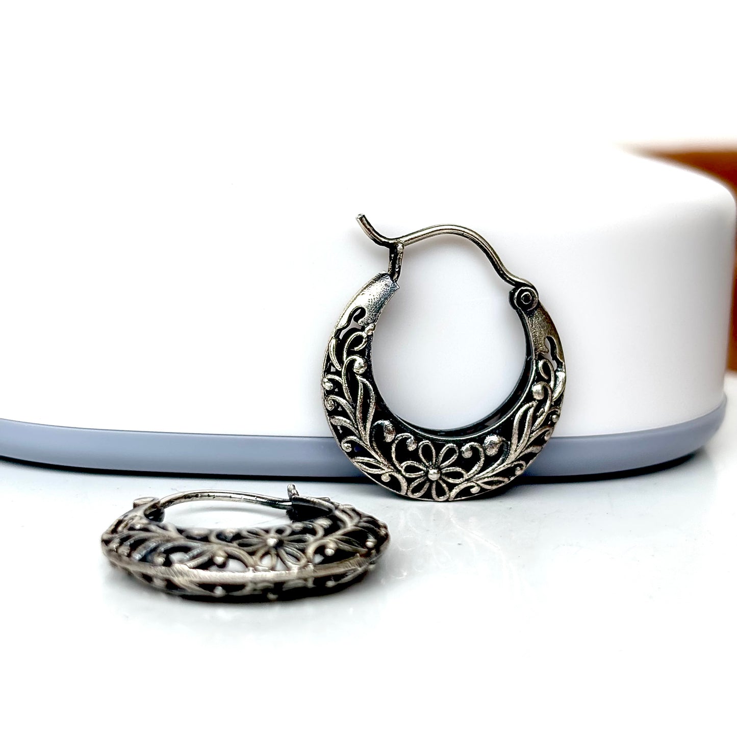 925 Sterling Silver Antique ClickTop Hoop Earrings for Women