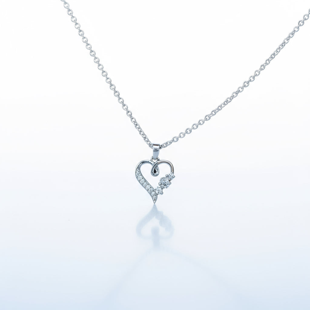 925 Pure Silver Heart Pendant for Her