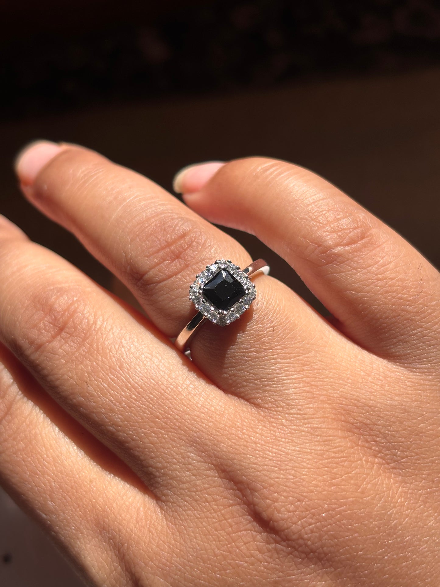 925 Pure Silver Blue Zircon Ring
