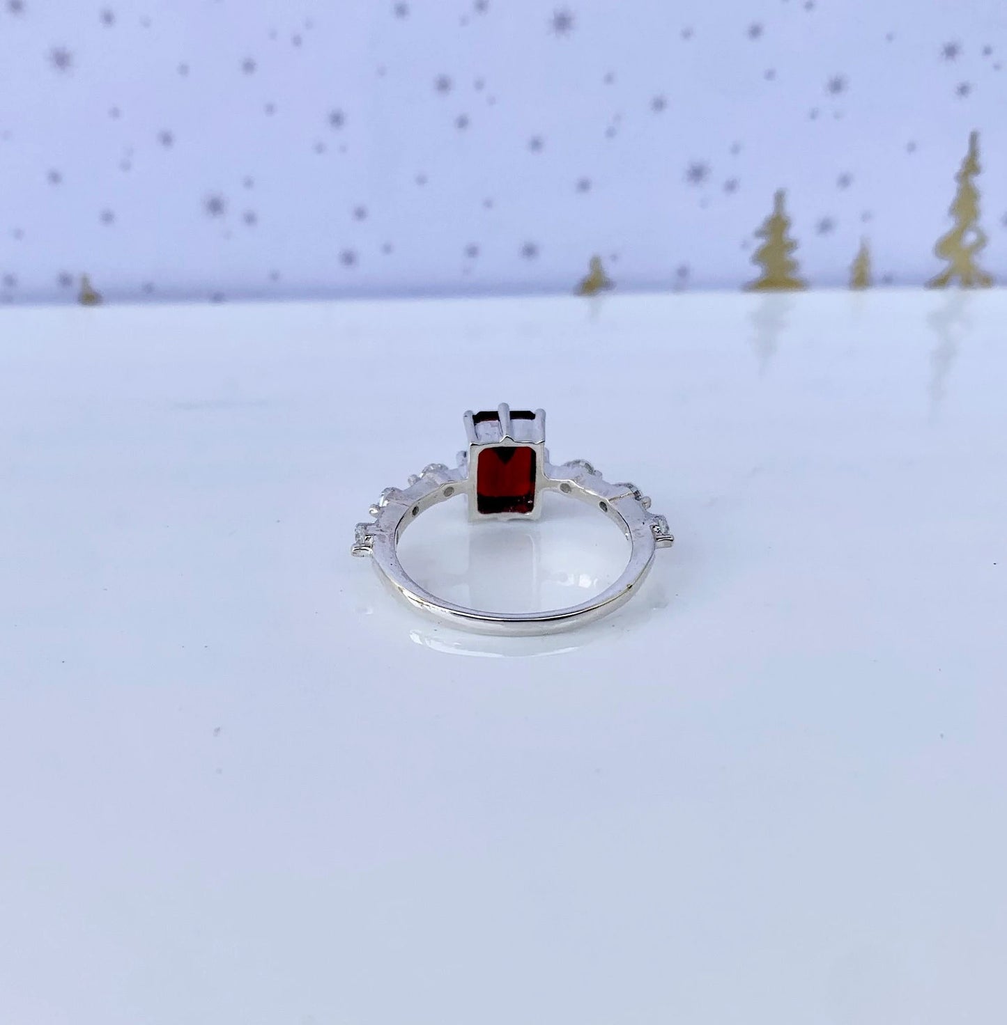 925 Pure Silver Natural Garnet Ring - Certified