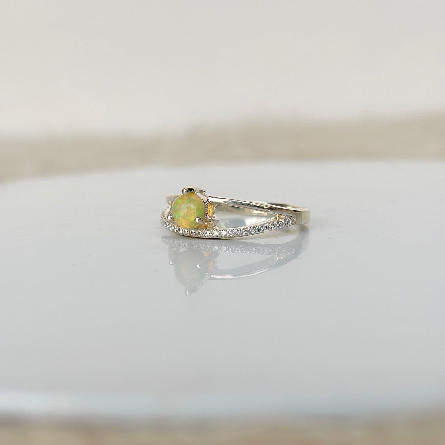 925 Pure Silver Natural Fire Opal Ring