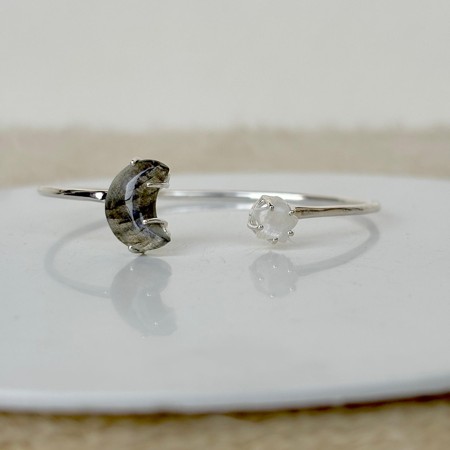 925 sterling silver moon and star bracelet – delicate celestial jewelry