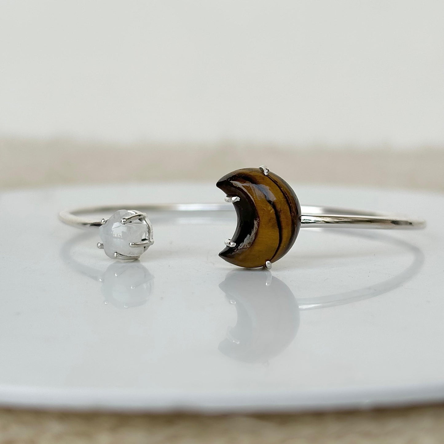 925 sterling silver moon and star bracelet – celestial handcrafted jewelry