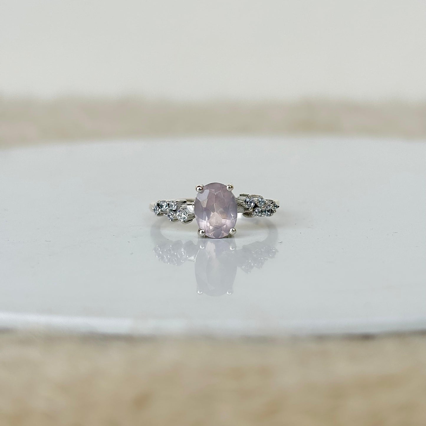 Natural Rose Quartz 925 Pure Silver (Certified)