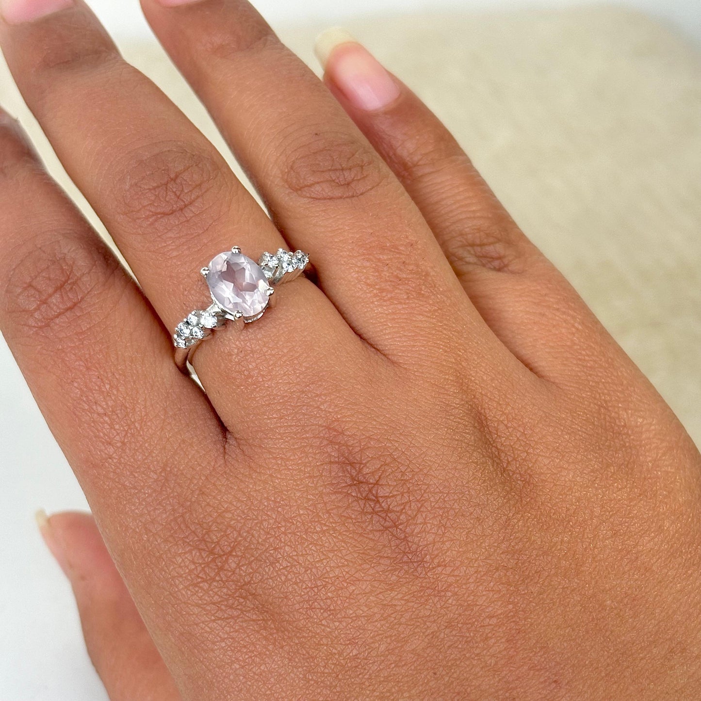 925 Pure Silver Natural Rose Quartz