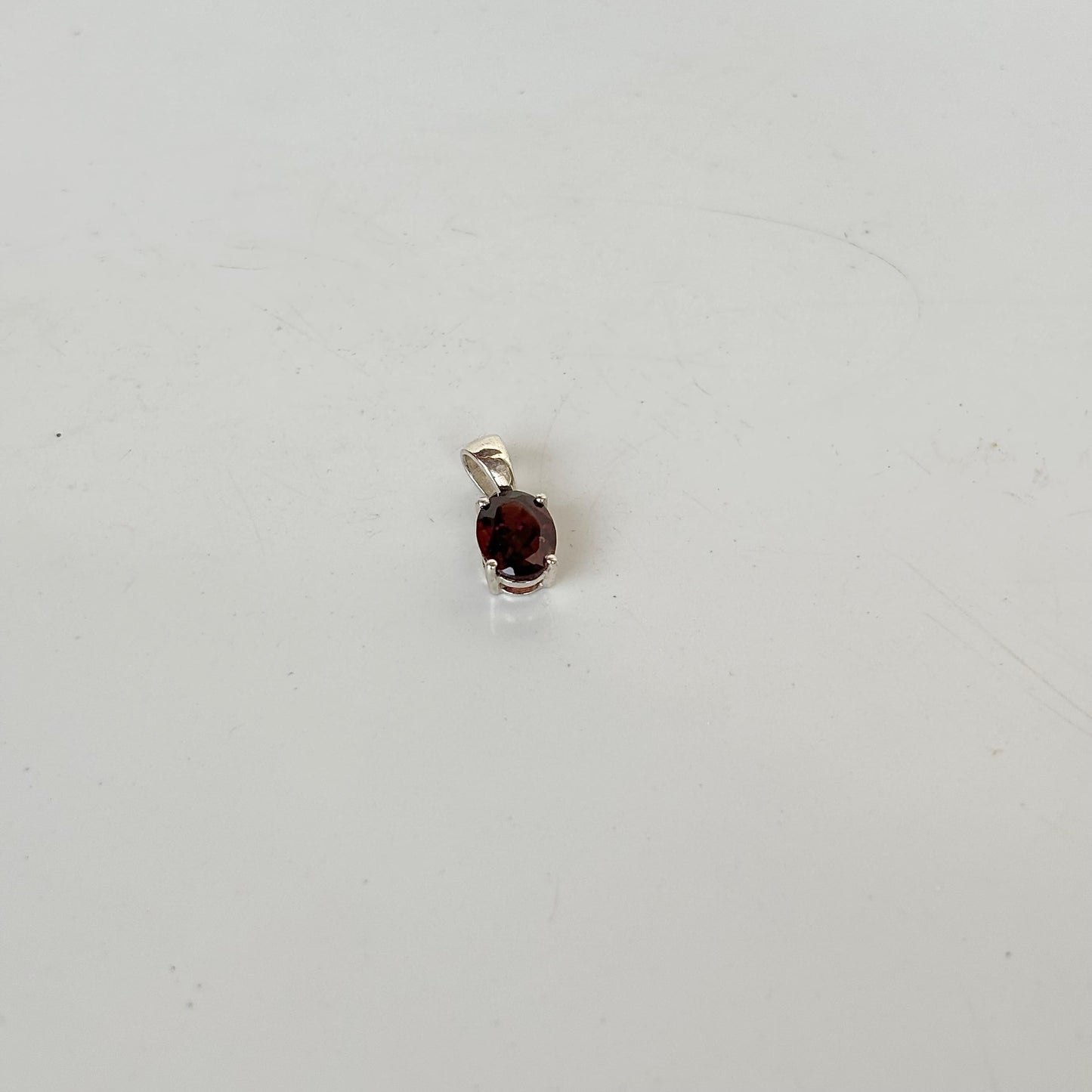 Natural garnet pendant in 925 sterling silver – January birthstone necklace for women