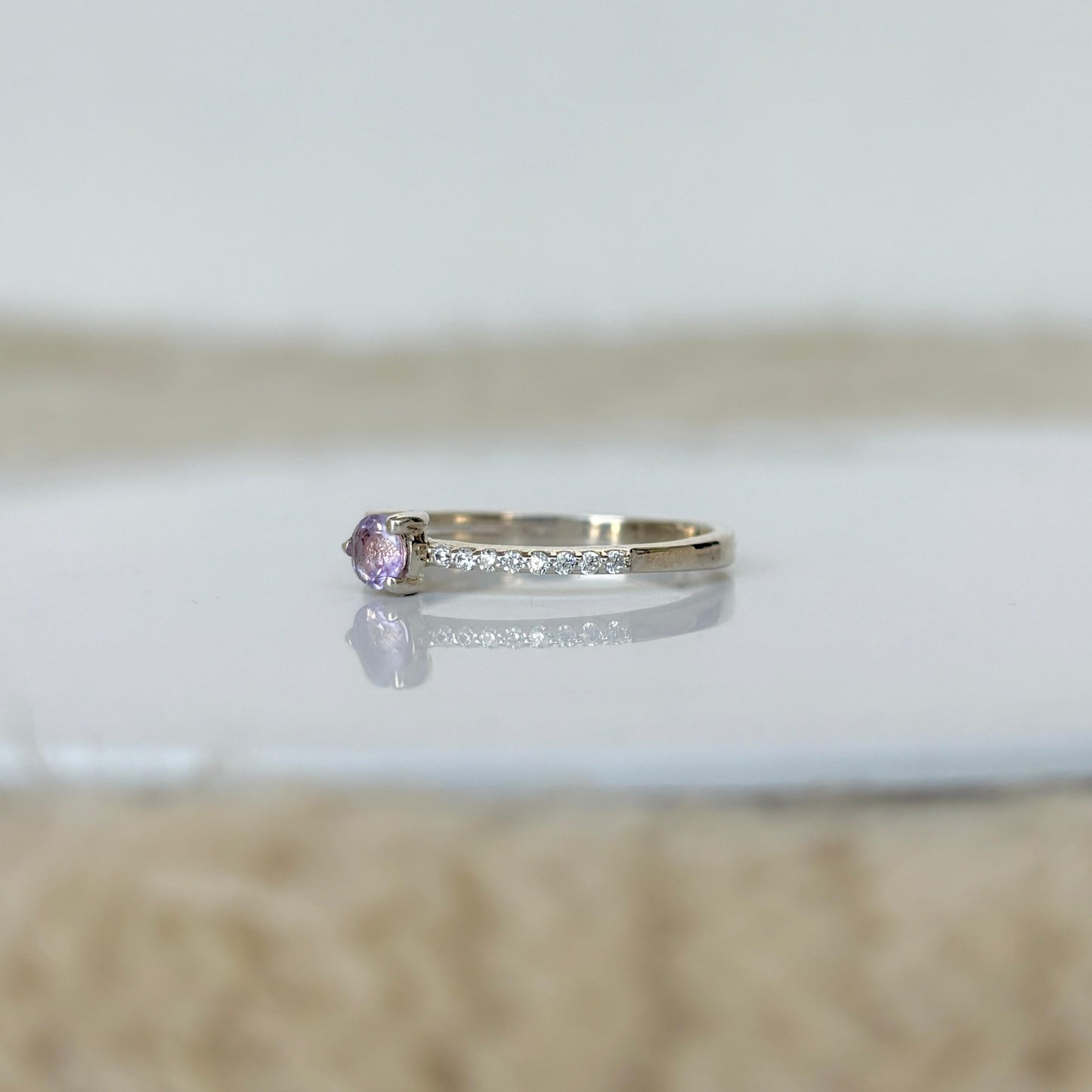 925 Pure Silver Natural Amethyst Ring