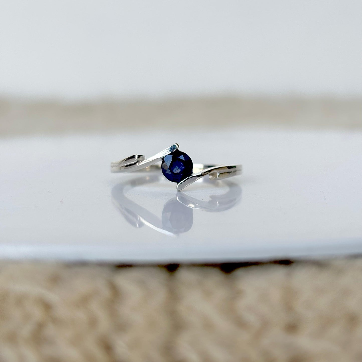 Natural Blue Sapphire 925 Pure Silver Ring (Certified)