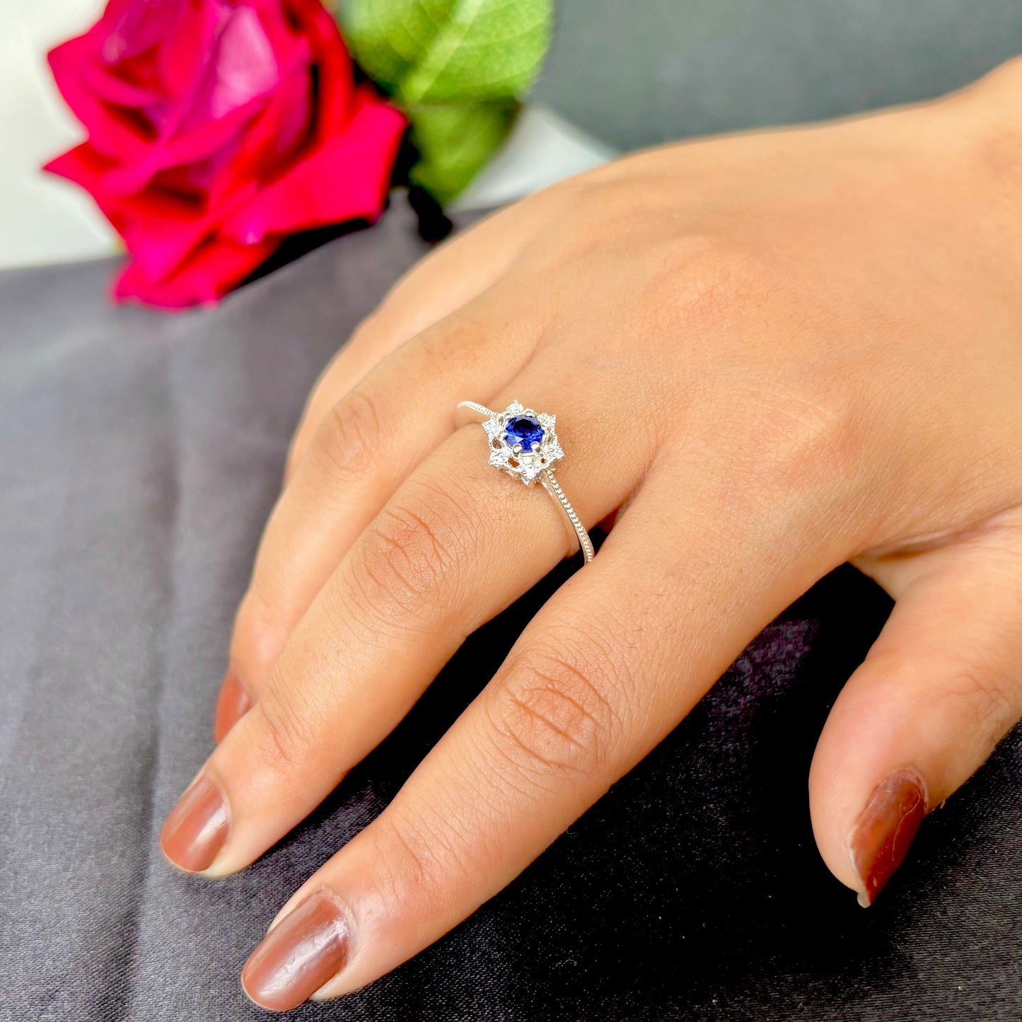 Natural Sapphire Serenity: The Classic Blue Ring