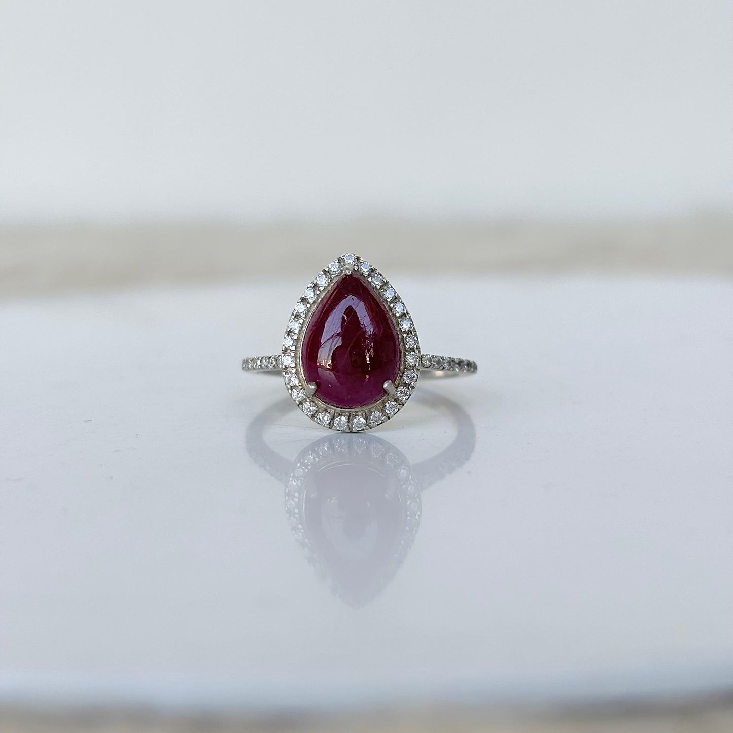 Handcrafted 925 silver statement ring with vivid ruby gemstone – bold and elegant jewelry design