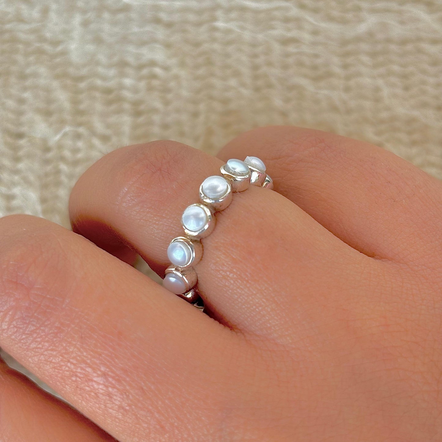 925 Pure Silver Natural Pearl Ring