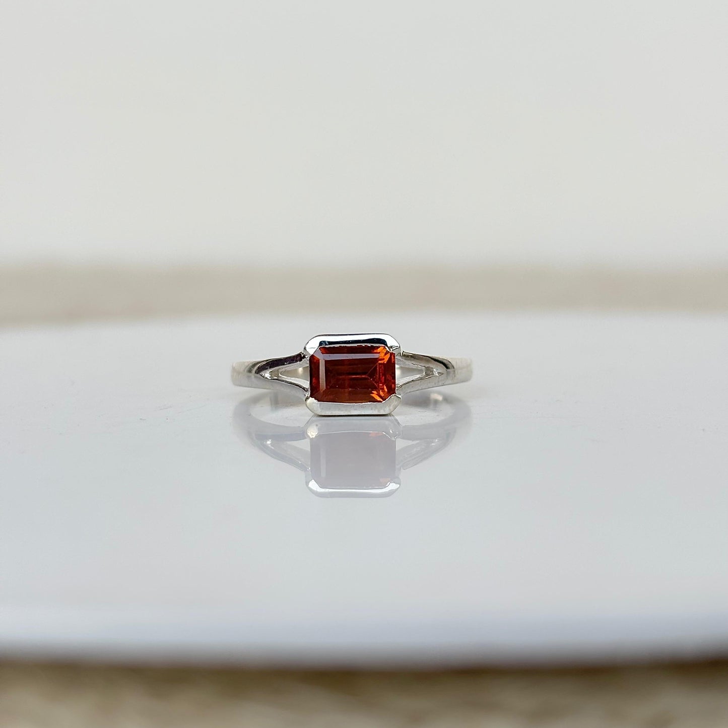 Natural Hessonite Gemstone 925 Pure Silver Ring (Certified)