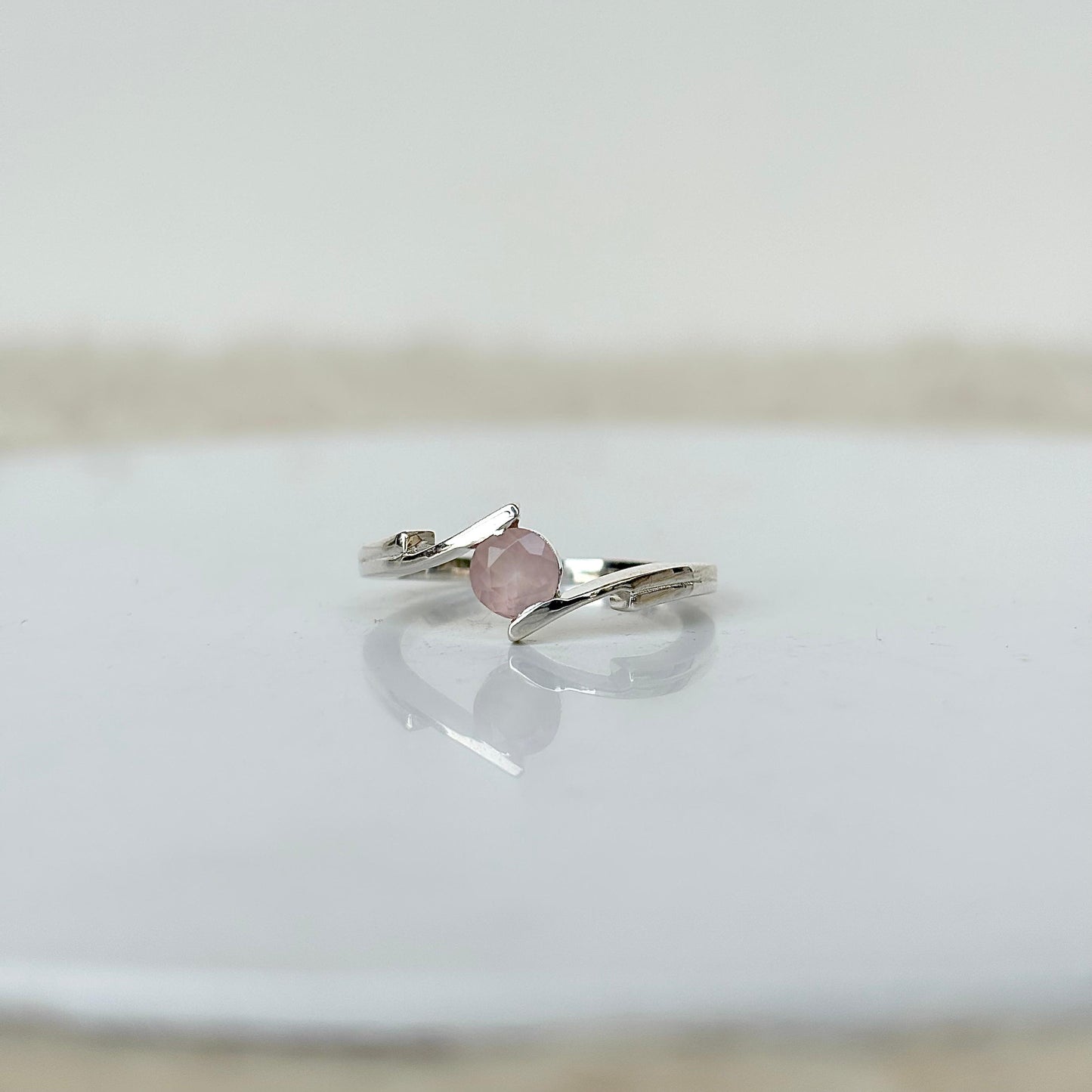 Natural Rose Quartz Pure 925 Silver Ring (Certified)