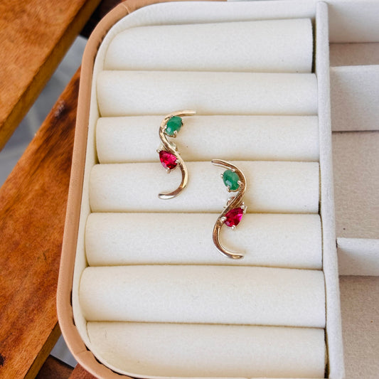 925 Pure Silver Gemstone Earring (Certified)