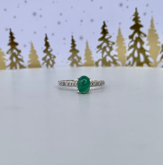 925 Pure Silver Natural Emerald Ring - May Birthstone