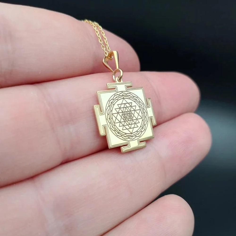 925 Pure Silver Sriyantra Sacred Geometry Necklace