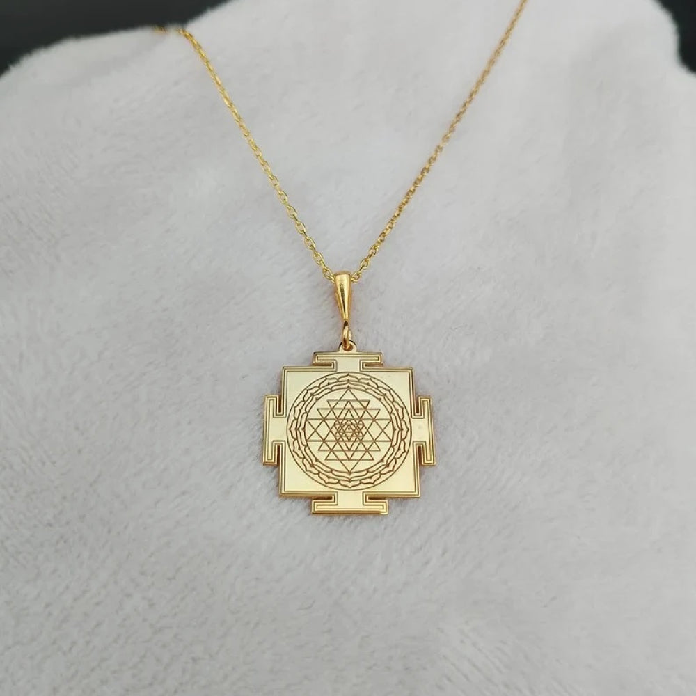 925 Pure Silver Sriyantra Sacred Geometry Necklace
