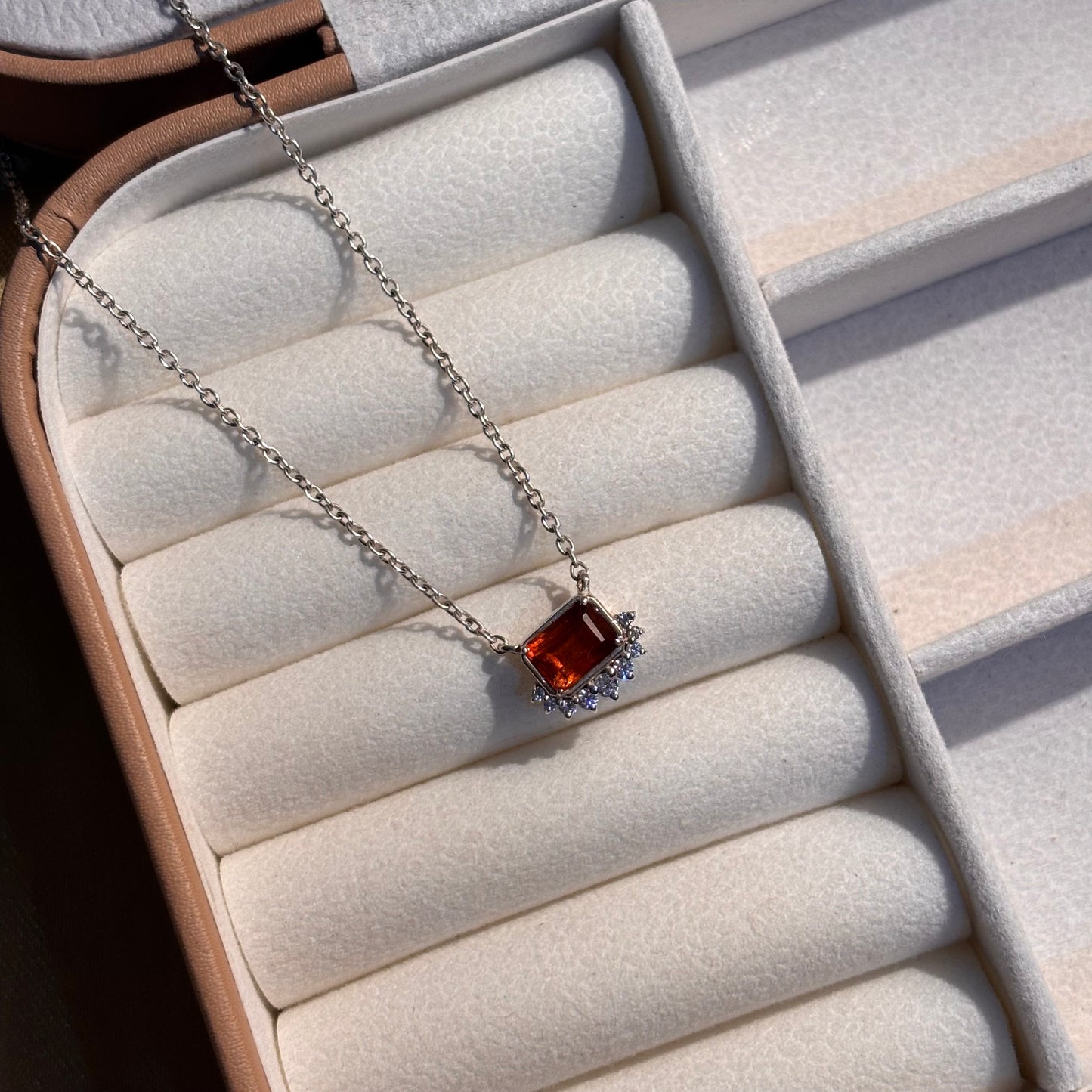 Natural Garnet 925 Pure Silver Pendant (Certified)