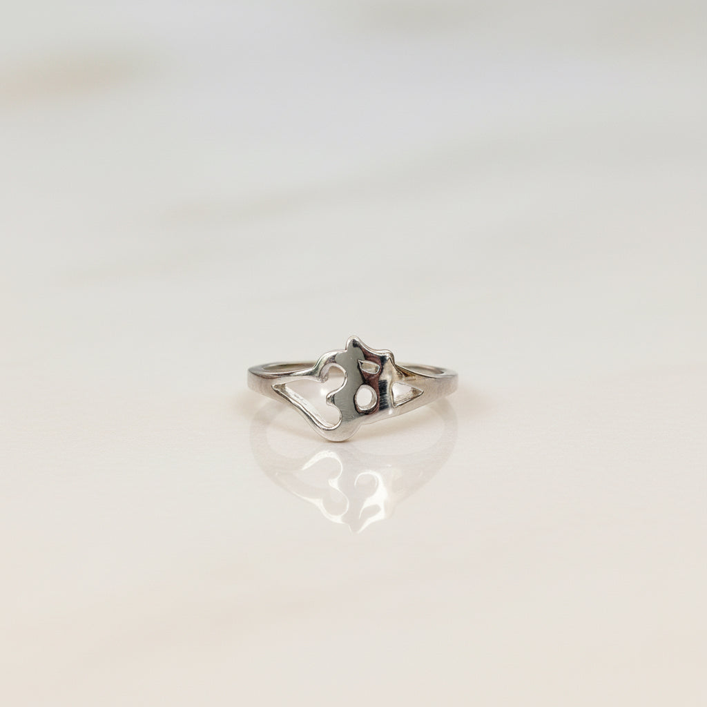 925 Pure Silver Devine Om Ring