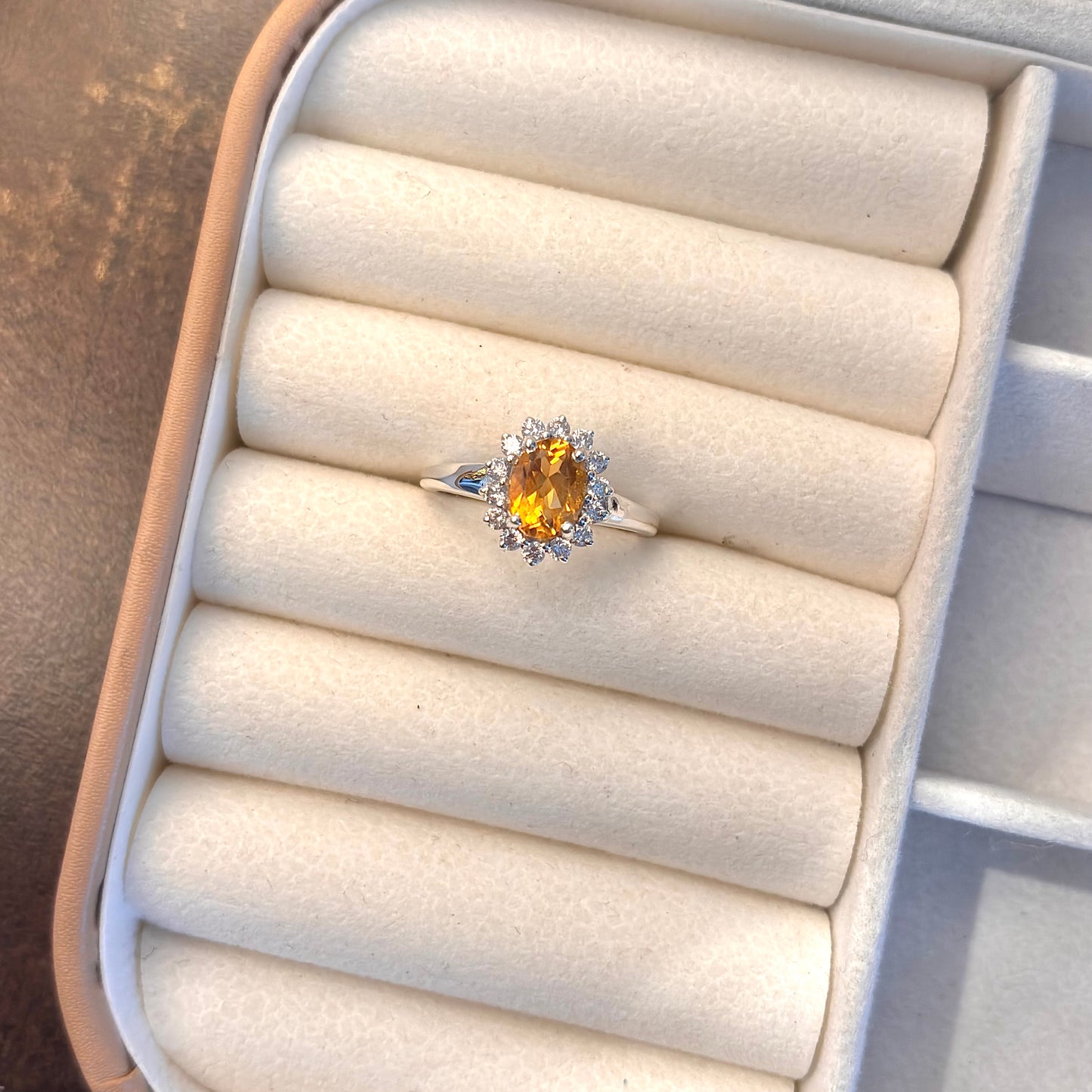Natural Citrine 925 Pure Silver Ring (Certified)