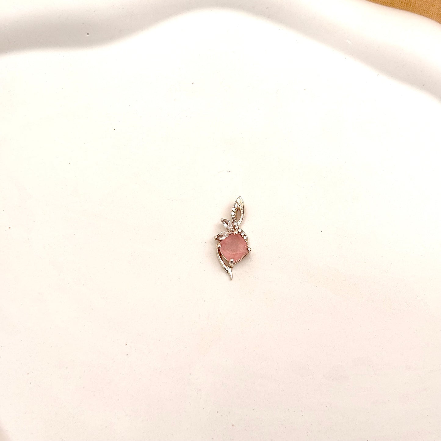 Natural Rose Quartz 925 Pure Silver Pendant (Certified)