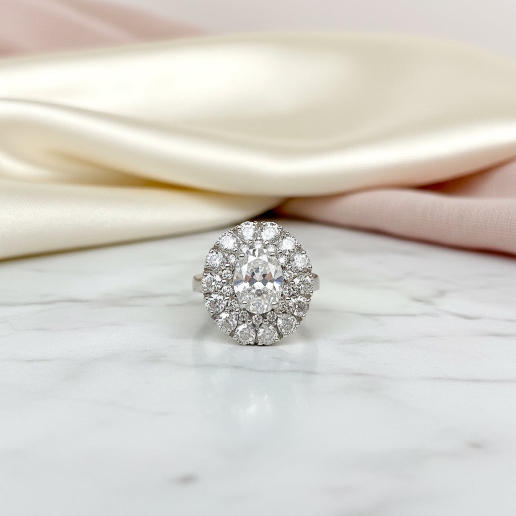 925 Pure Silver Oval Shape Solitaire Engagement Ring