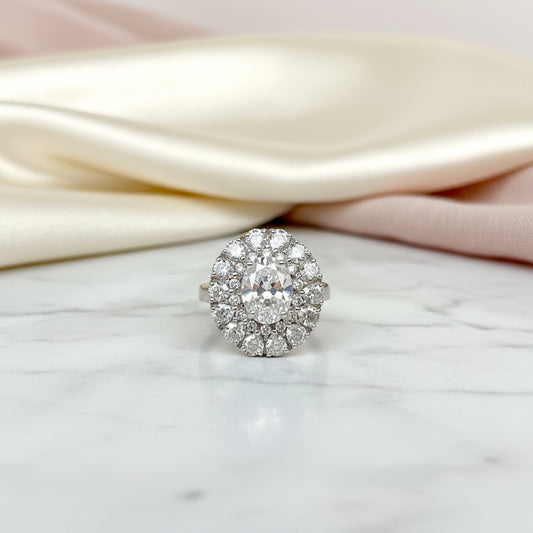 925 Pure Silver Oval Shape Solitaire Engagement Ring