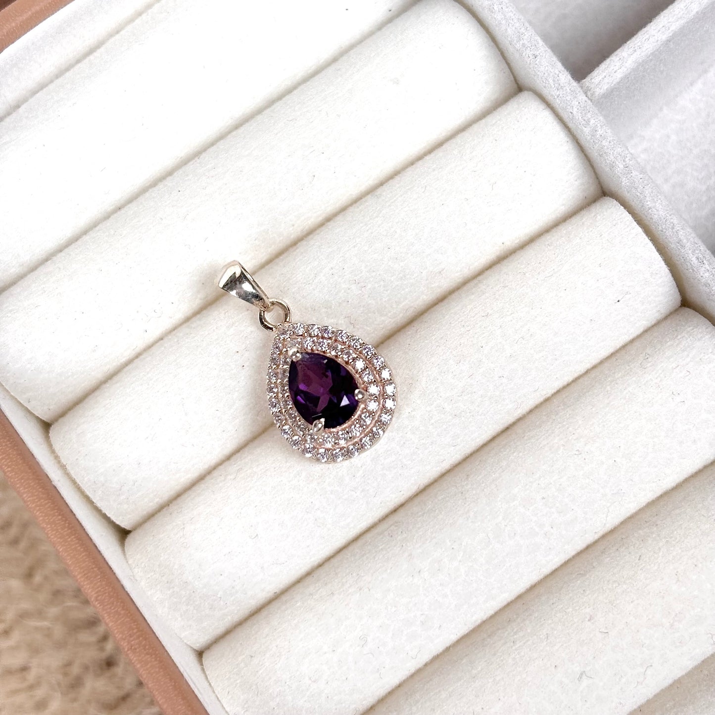 Natural Amethyst 925 Pure Silver Pendant (Certified)