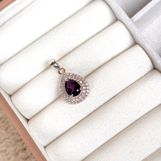 Natural Amethyst 925 Pure Silver Pendant (Certified)