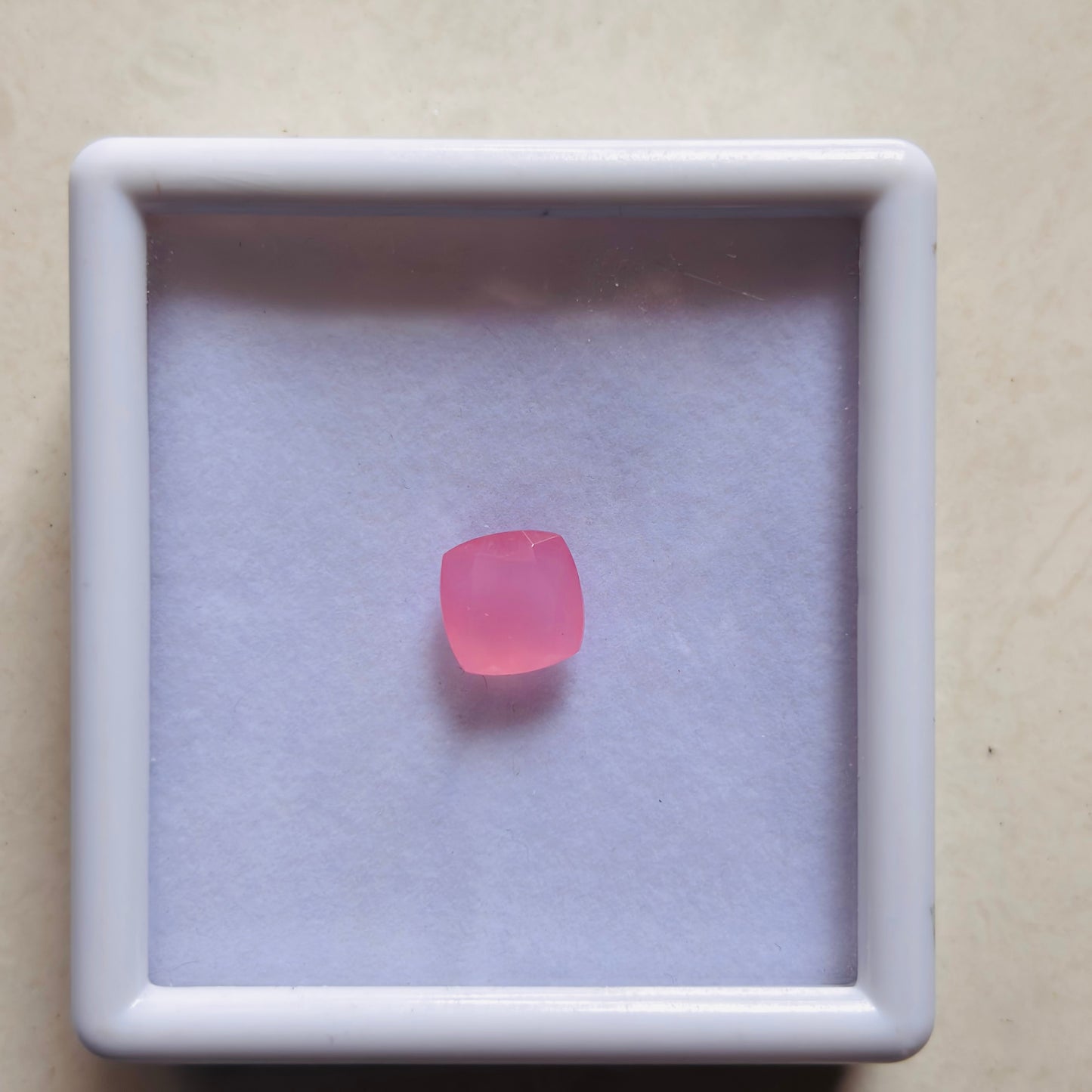 Natural Rose Quartz 4 Ct Square Shape Gemstone  (Certified)
