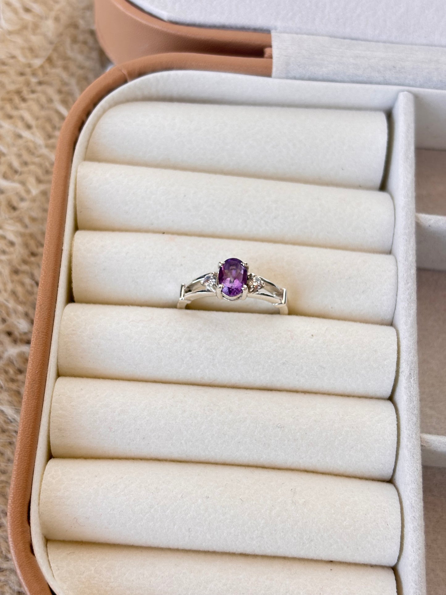 Natural Amethyst 925 Pure Silver Ring (Certified)