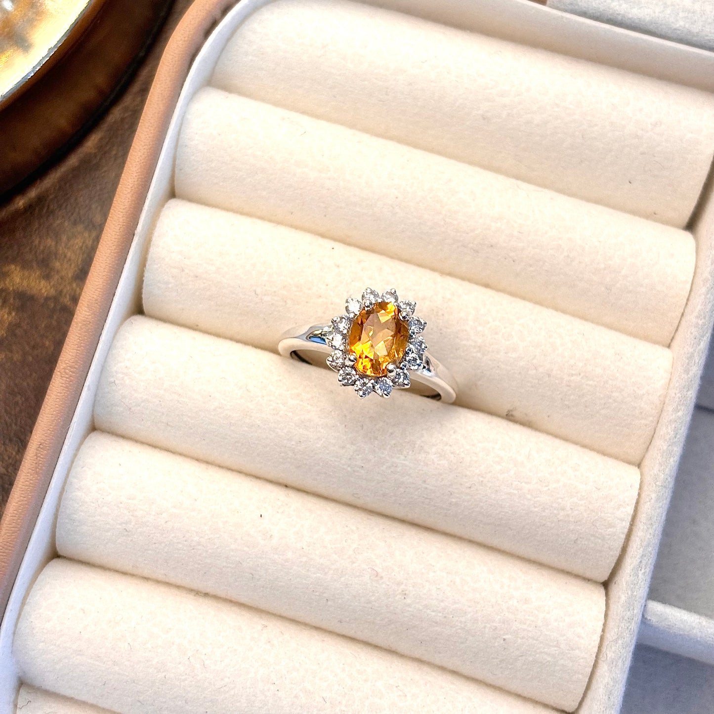 Natural Citrine 925 Pure Silver Ring (Certified)