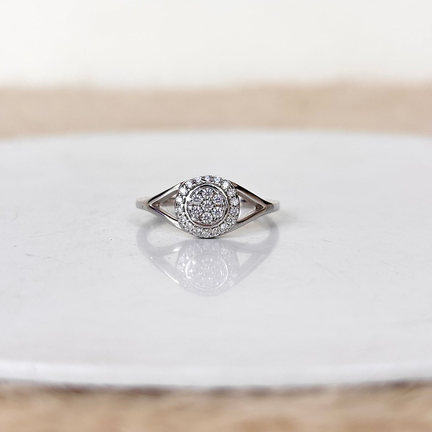 925 Pure Silver Zircon Ring