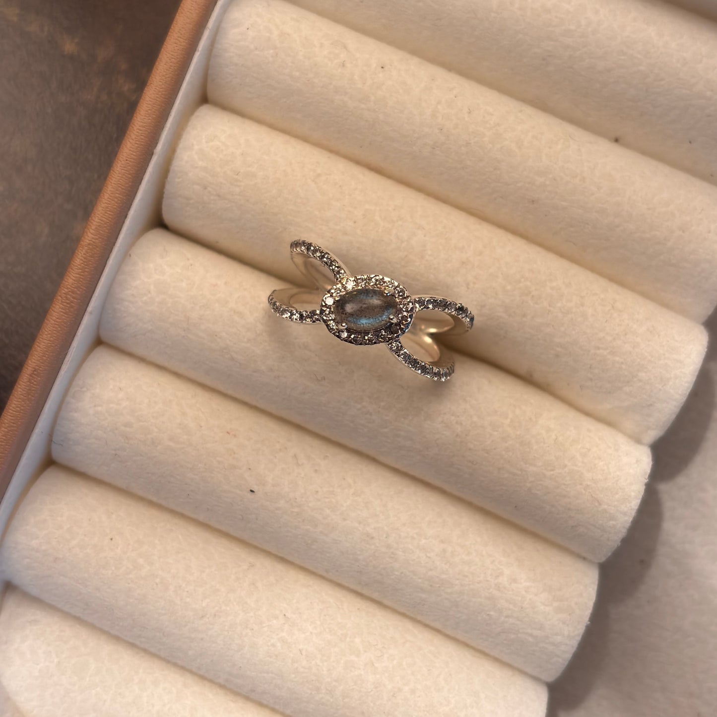 Natural Labrodorite 925 Pure Silver Ring (Certified)