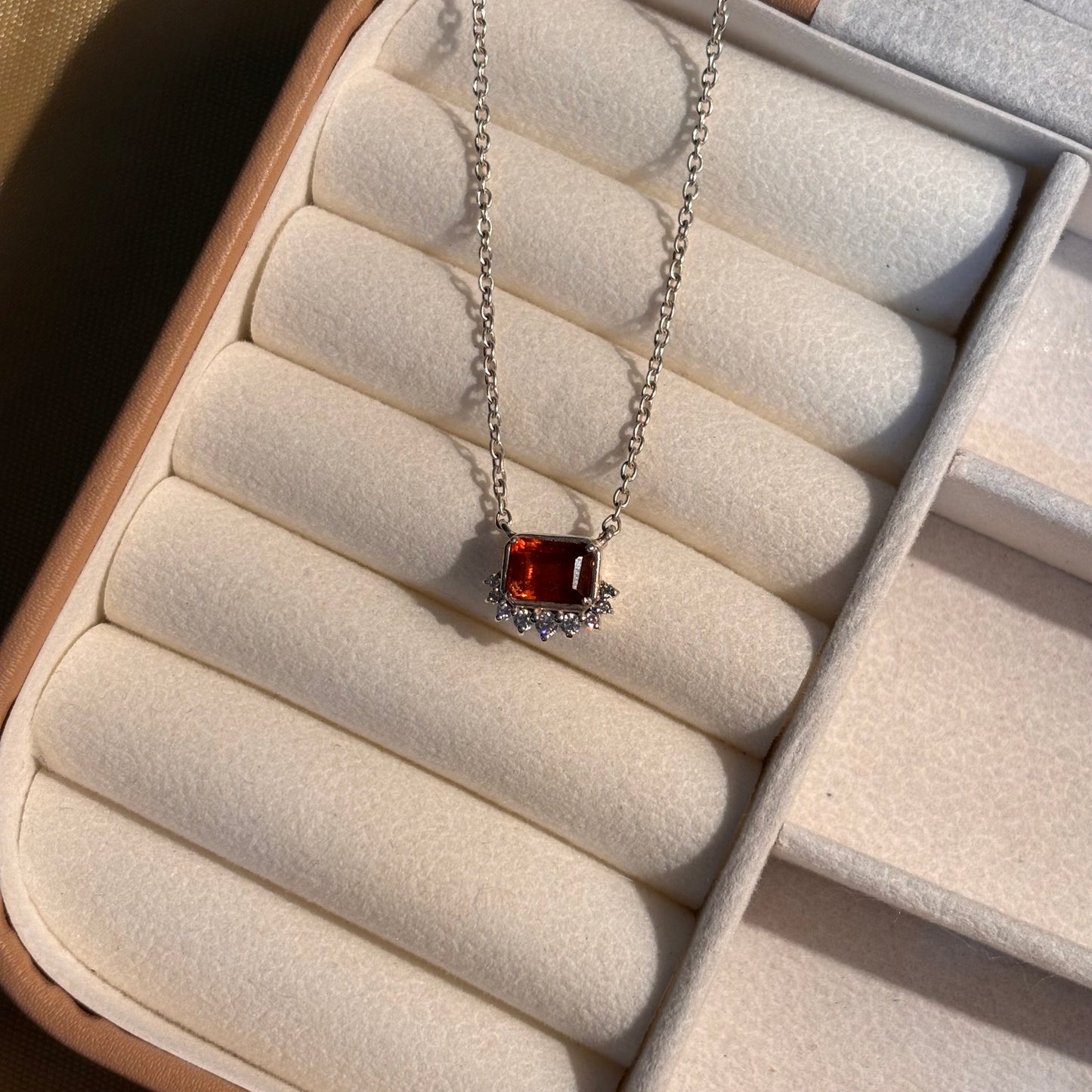 Natural Garnet 925 Pure Silver Pendant (Certified)