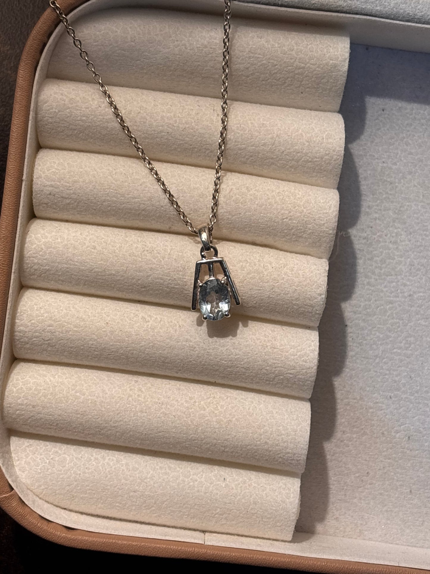 Natural Blue Topaz 925 Silver Pendant (Certified)