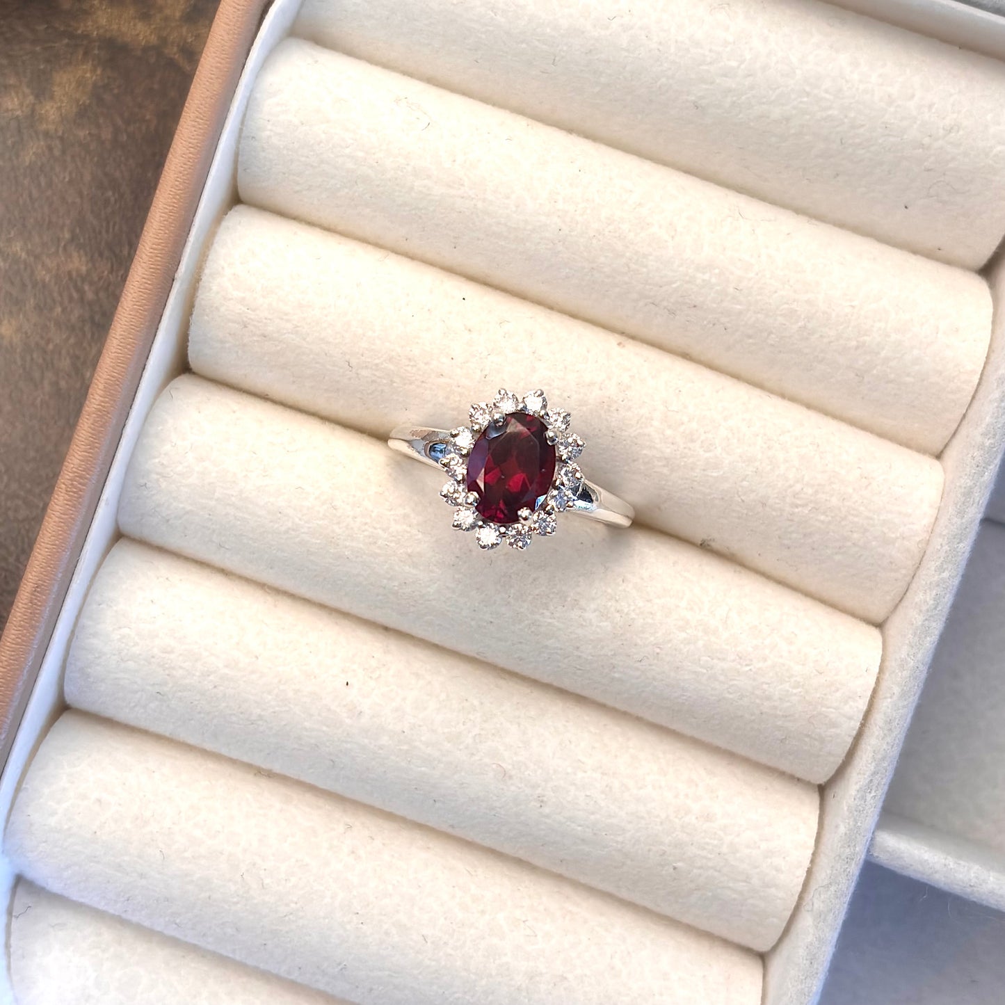 Natural Garnet 925 Pure Silver Ring (Certified)