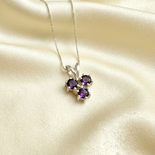 925 Silver Natural Amethyst Peace Pendant