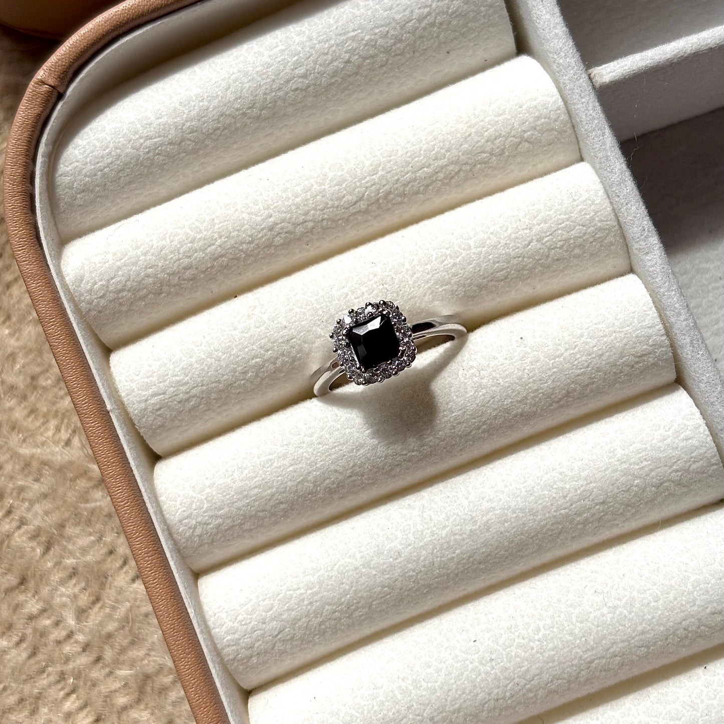 925 Pure Silver Blue Zircon Ring