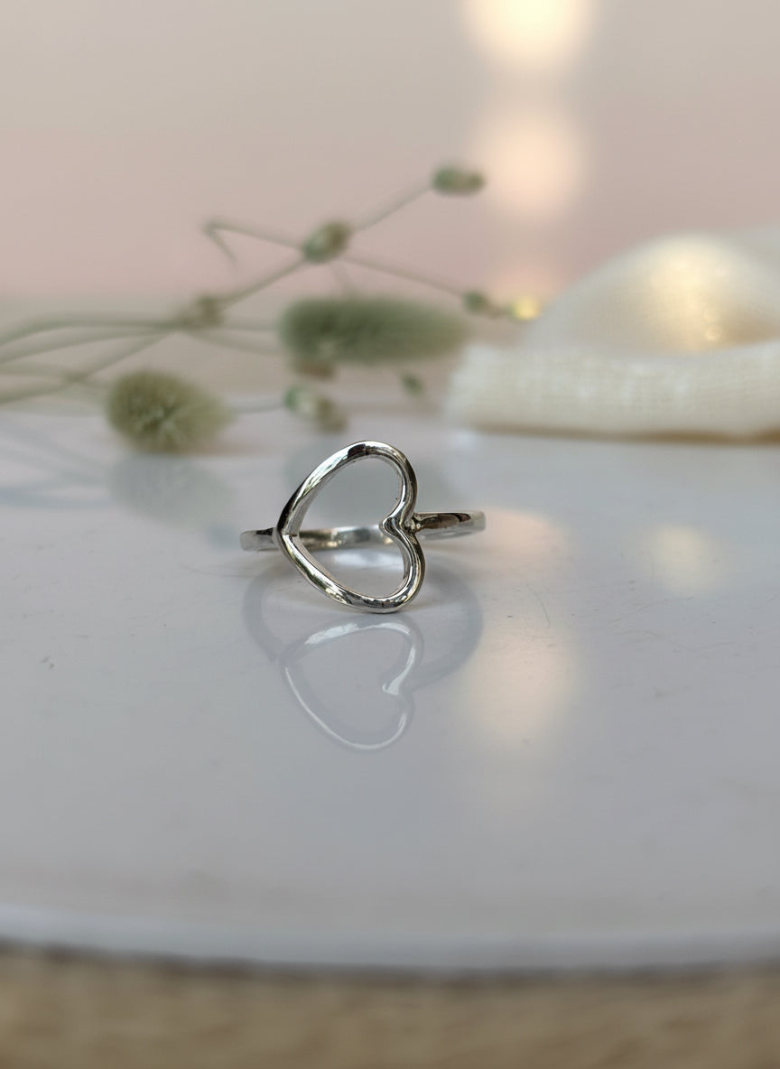 Pure Silver Heart Ring