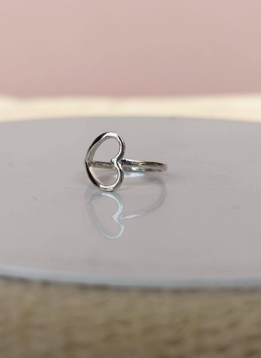 Pure Silver Heart Ring