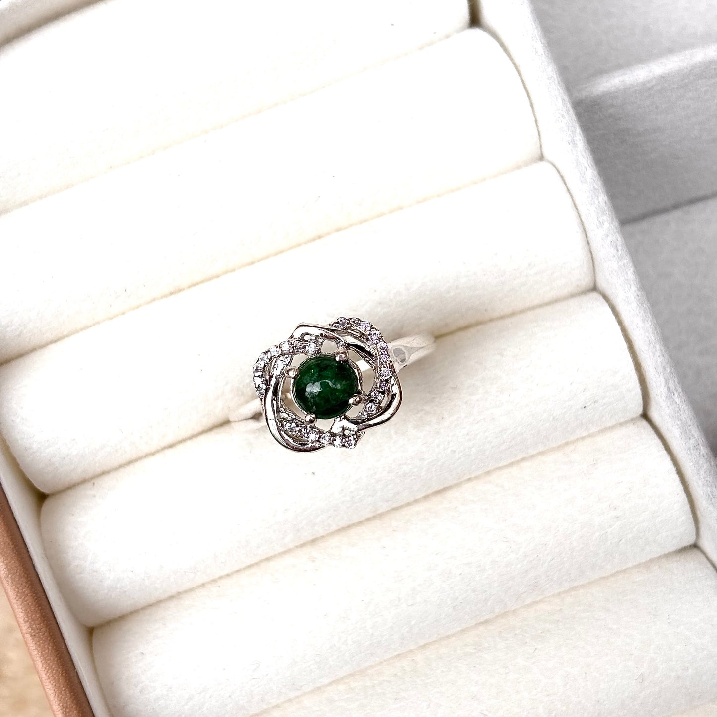 Natural Aventurine 925 Pure Silver Ring (Certified)