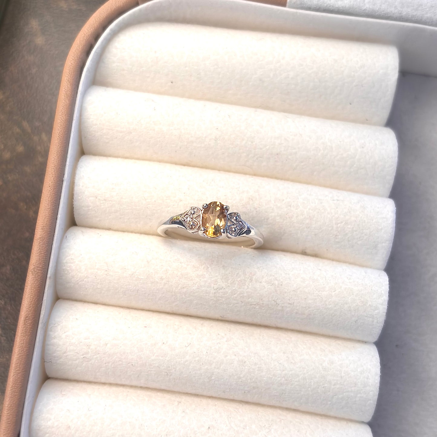 Natural Citrine 925 Pure Silver Ring (Certified)