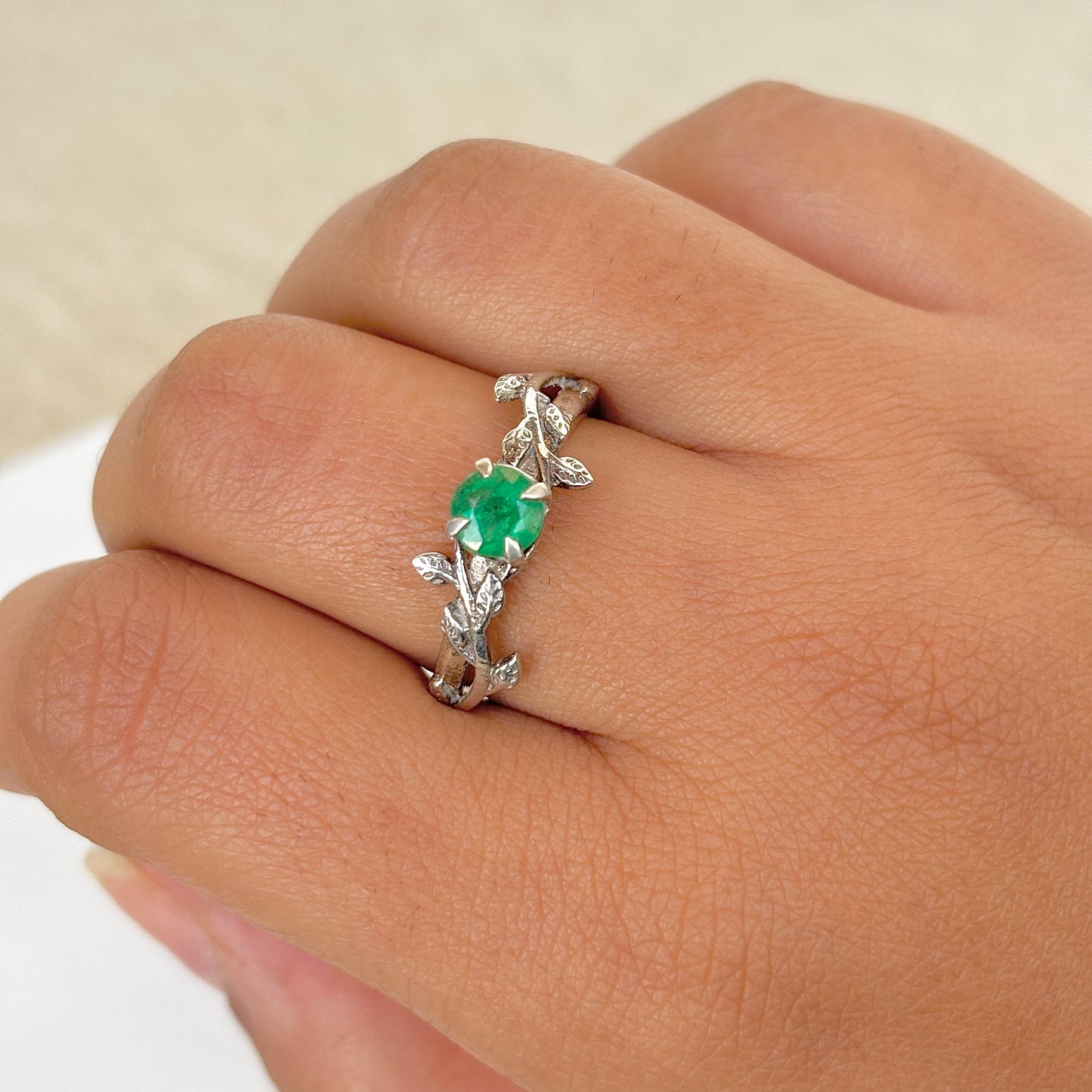 Natural Zambian Emerald 925 Pure Silver Ring(Certified)