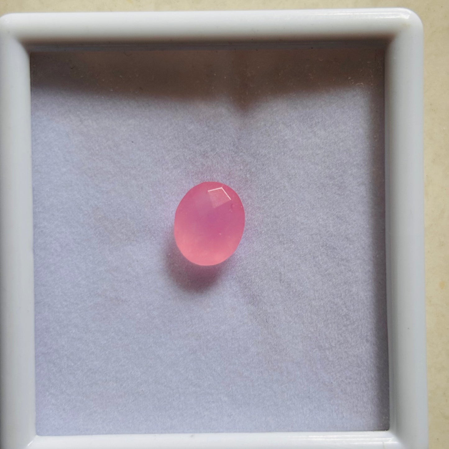 Natural Rose Quartz 5.15 Ct Checker Oval Shape Gemstone (Certified)